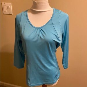Women's ASICS  Blue 3/4 Sleeve Top